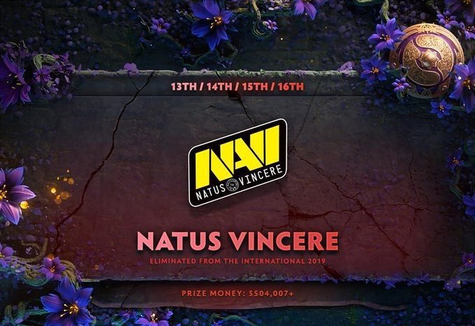 Natus Vincere покинули The International 2019