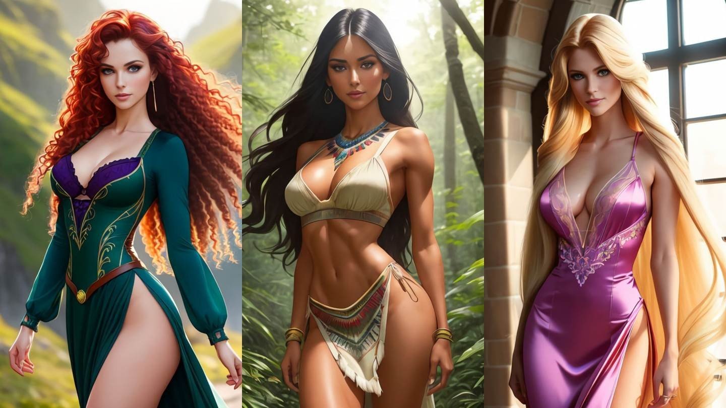 Нейросеть показала как бы выглядели принцессы Disney в мультфильмах для взрослых