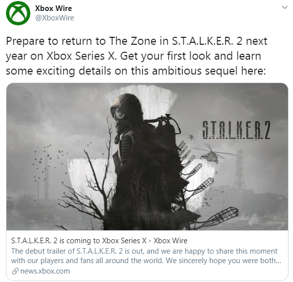 Релиз STALKER 2 назначен на 2021 год Официальная информация от Microsoft
