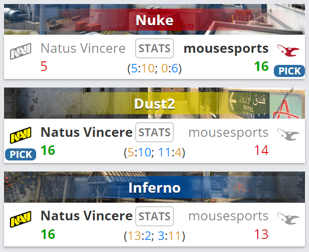 Natus Vincere обыграли mousesports на ESL Pro League Season 12