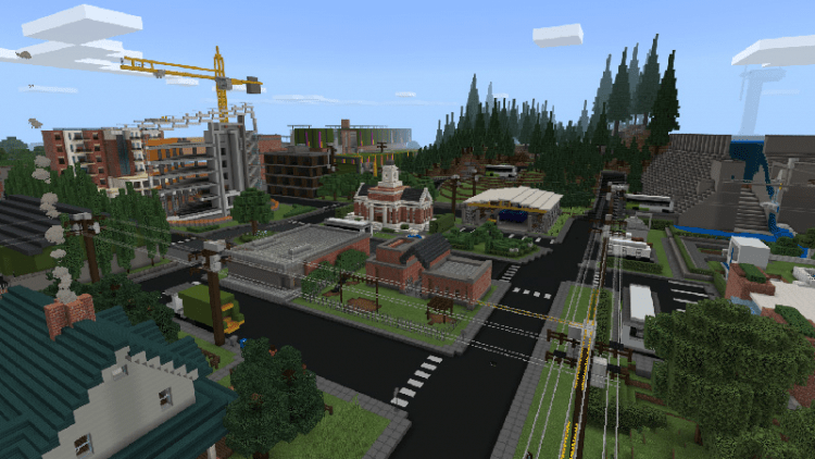 Для Minecraft выпустили большую карту с экологичным городом