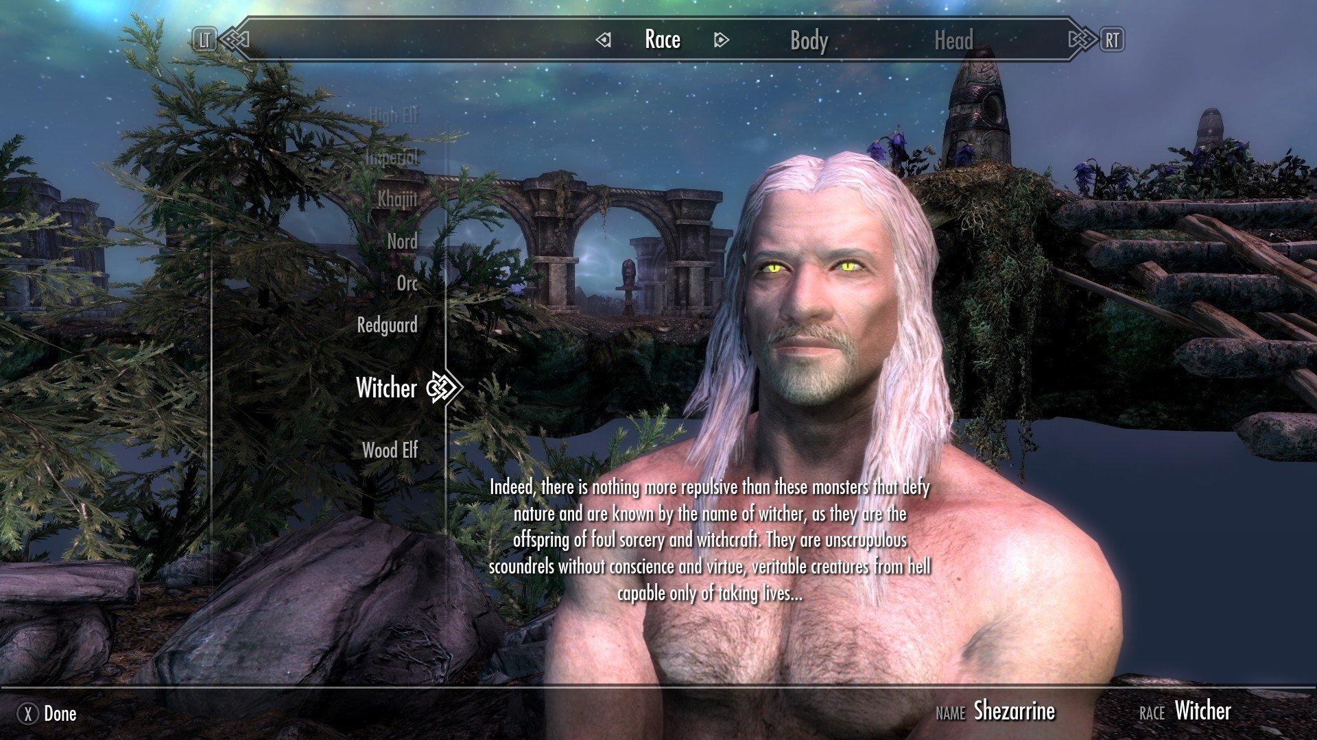 Новый мод для Skyrim добавил в игру расу ведьмаков из The Witcher 3