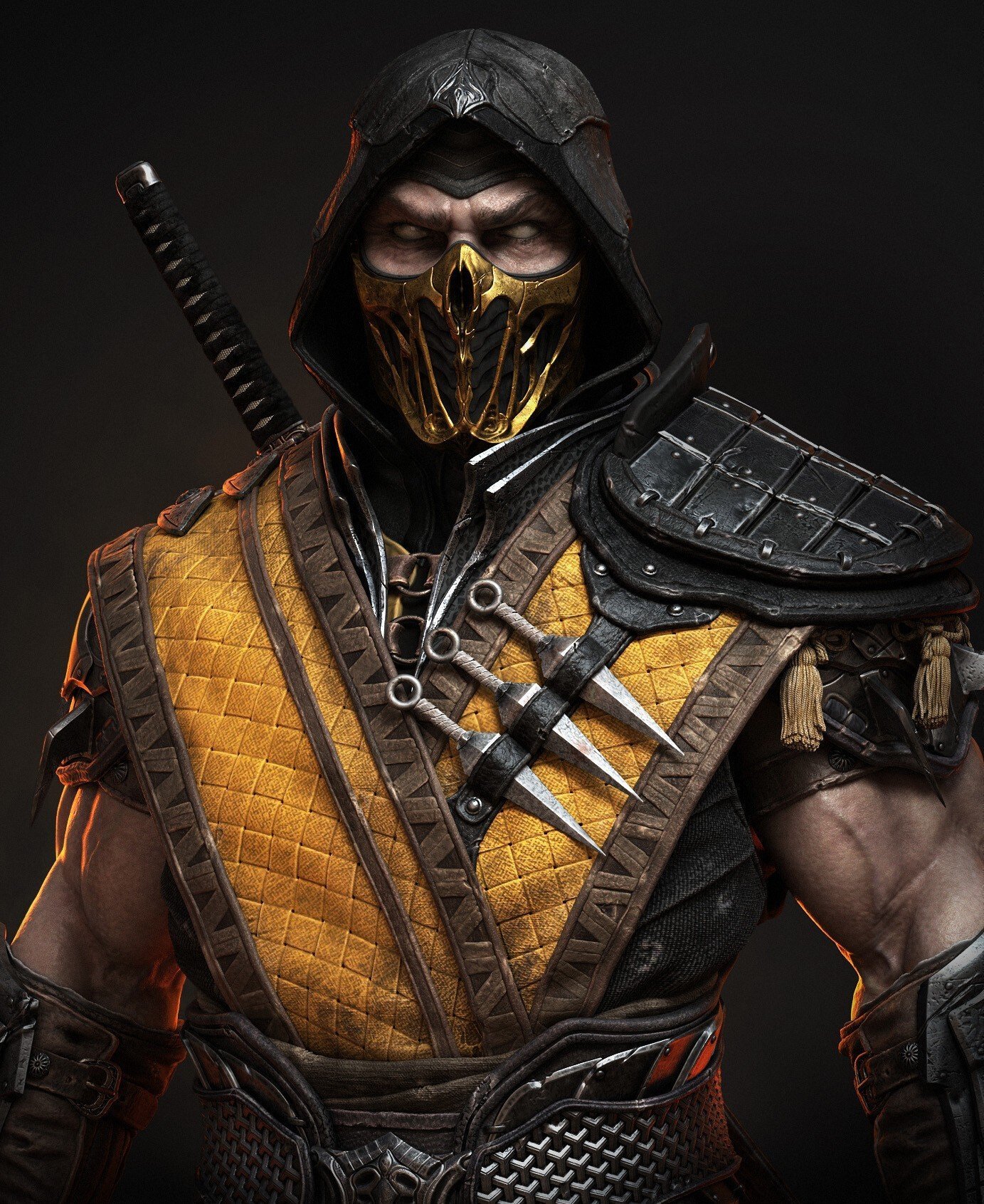 Дизайнер показал свою версию Скорпиона из Mortal Kombat он похож на Шреддера
