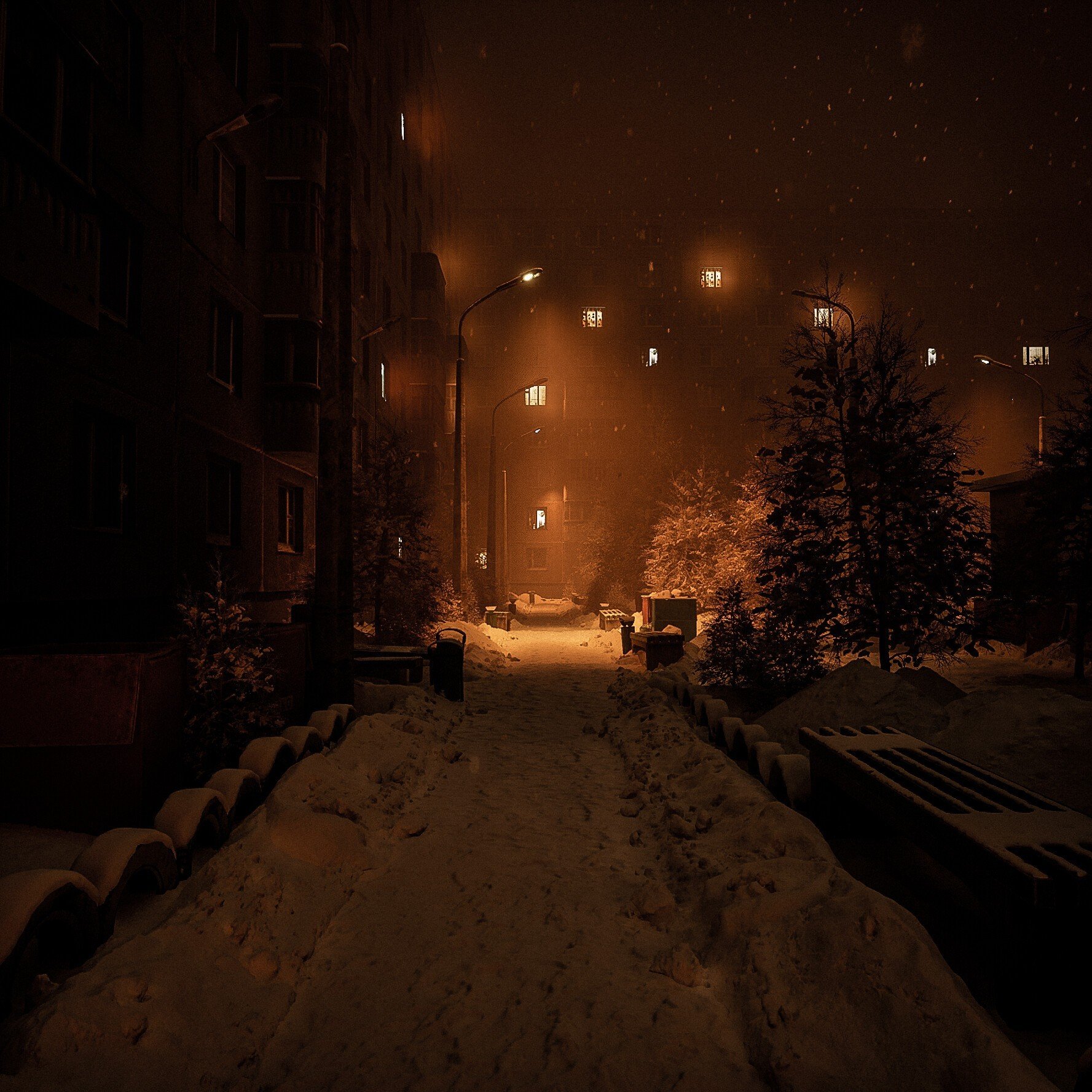 Дизайнер нарисовал двор российского города на Unreal Engine 5 вышло атмосферно