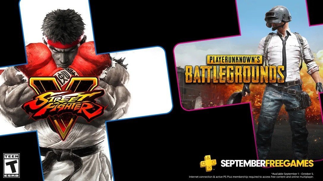 Подписчики PS Plus в сентябре бесплатно получат PUBG и Street Fighter 5