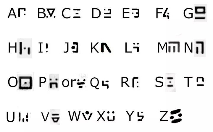 Геймеру удалось расшифровать неизвестный язык в Stray вот алфавит