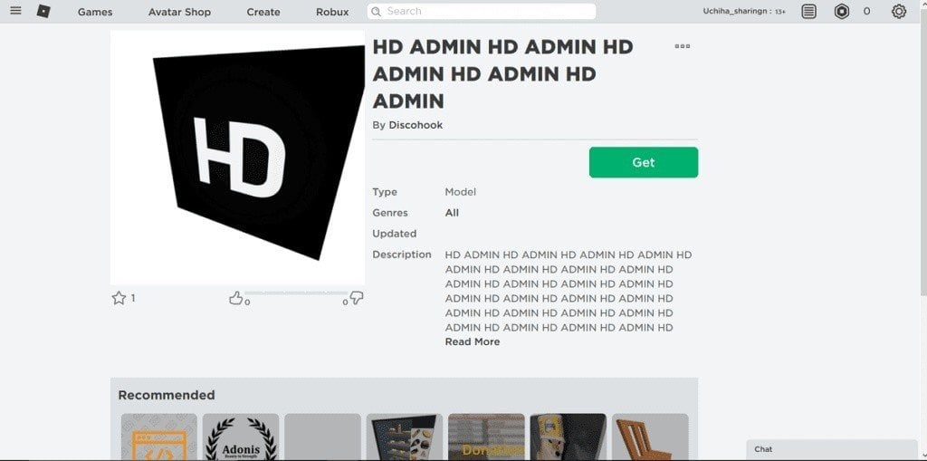 HD Admin для команд администратора в Roblox