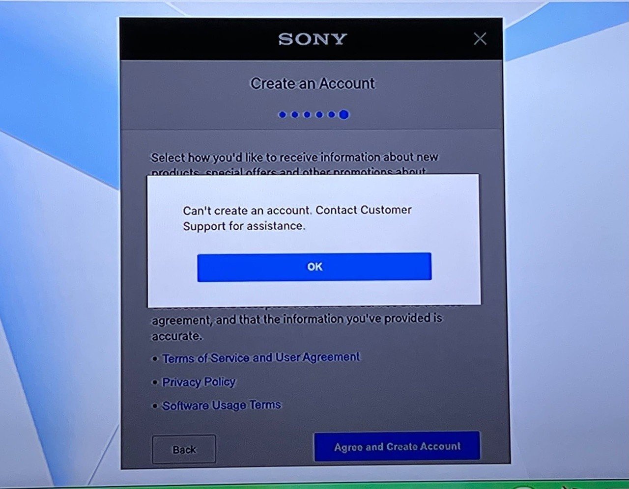 Регистрация аккаунта плейстейшен 5. Не могу создать аккаунт.