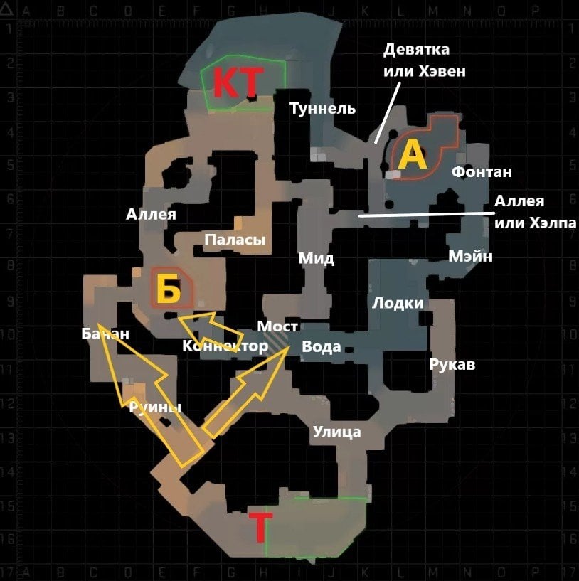 Гайд по Anubis в CSGO гранаты раунды и позиции на новой карте