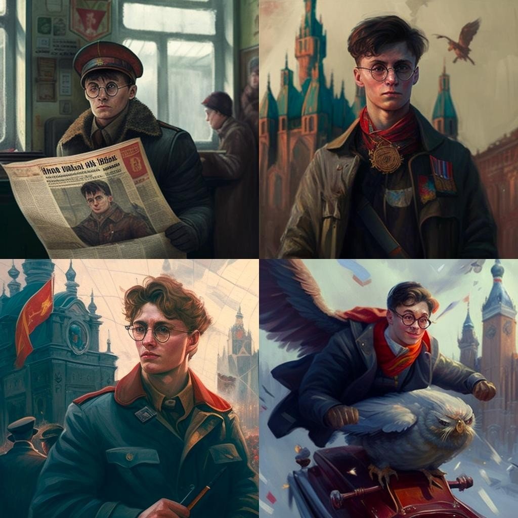 Как бы выглядели персонажи Гарри Поттера времен СССР по версии нейросети