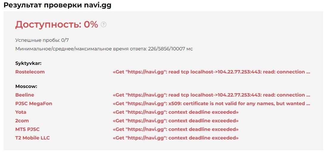 Роскомнадзор объяснил почему был заблокирован сайт украинской организации NAVI