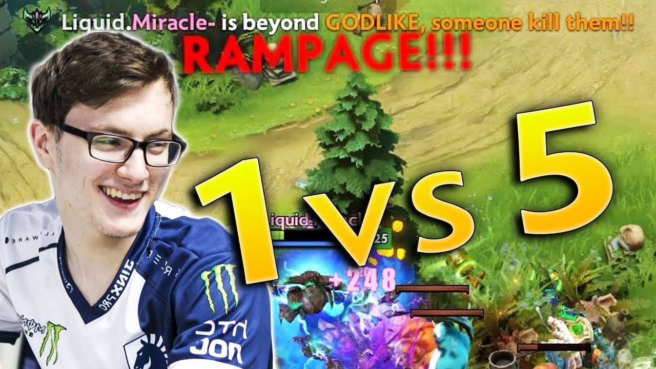 RAMPAGE 1 vs 5 от Miracle так и никому не удалось повторить