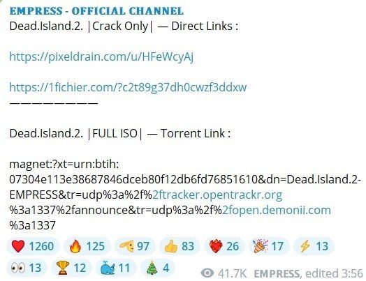 EMPRESS закончила взлом Dead Island 2 игру уже можно скачать с торрентов