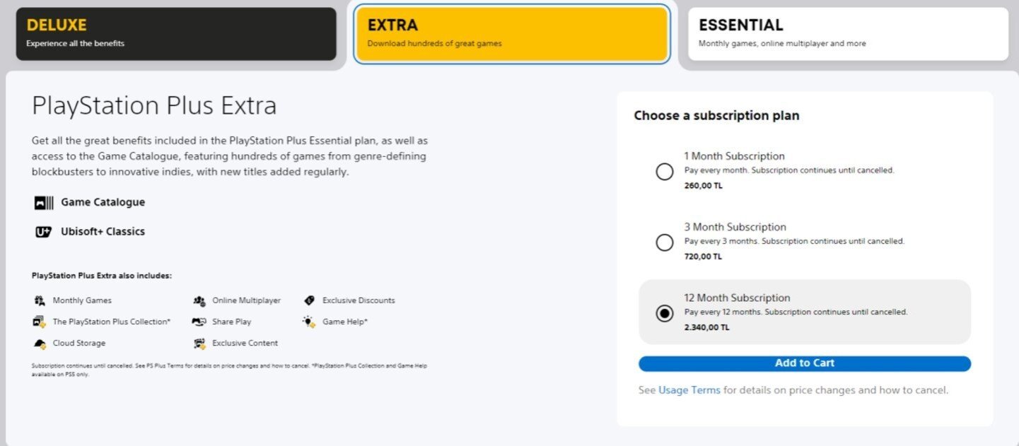 PlayStation Plus Extra: 1 Month Subscription