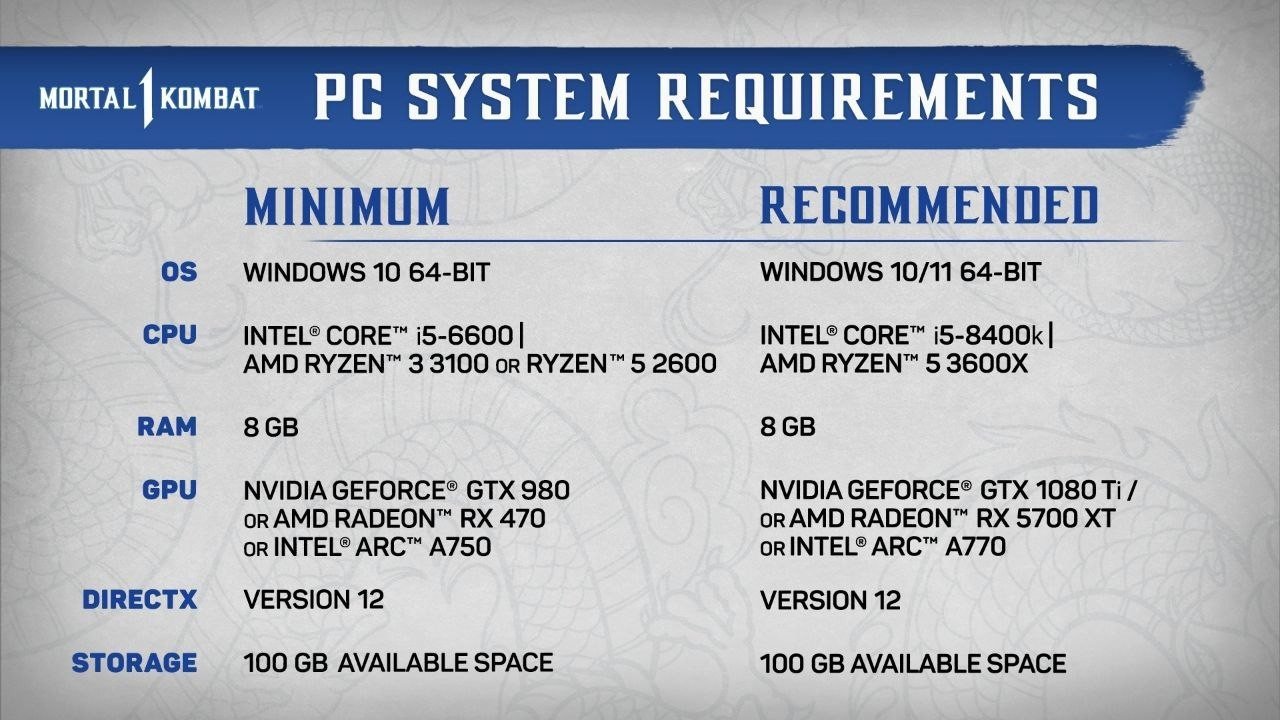 Авторы Mortal Kombat 1 раскрыли системные требования игры