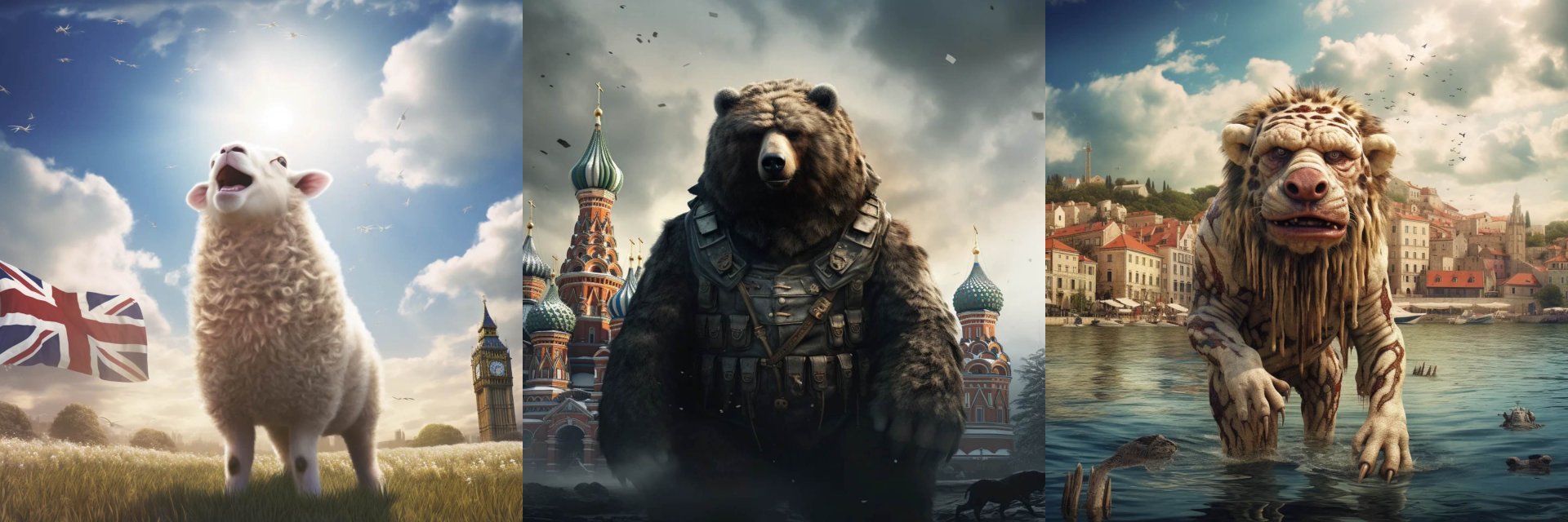 Англия, Россия и Хорватия