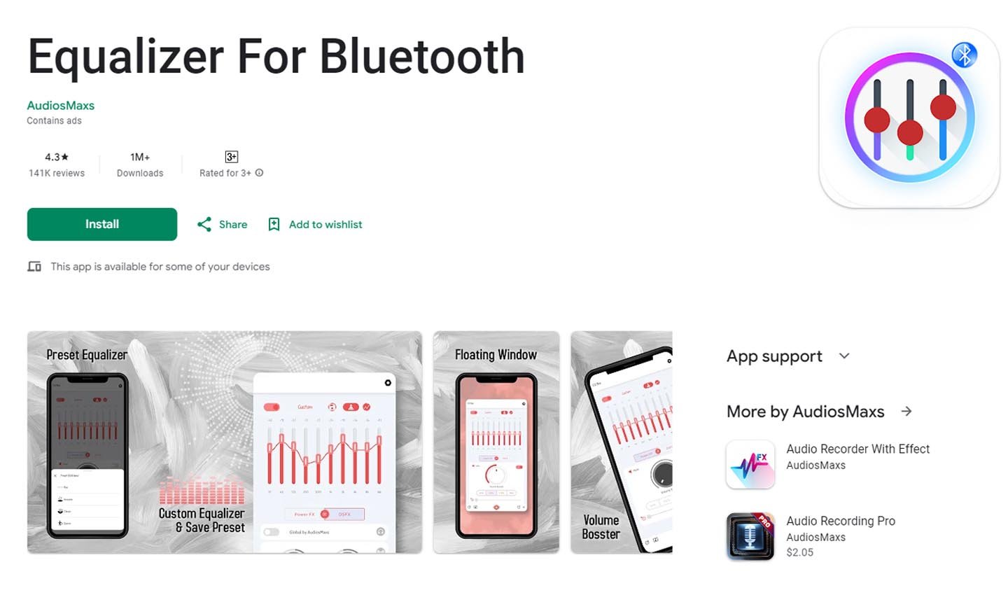 Источник: GooglePlay / Equalizer for Bluetooth