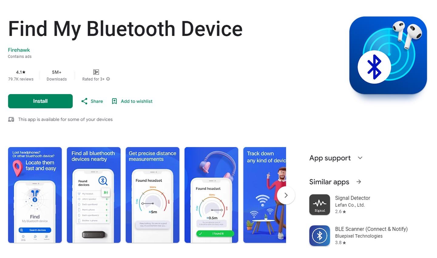 Источник: GooglePlay / Find My Bluetooth Device
