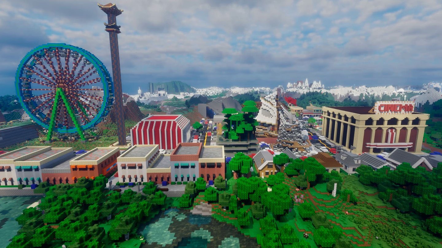 Источник: planetminecraft.com / карта Theme Park Town в Майнкрафт