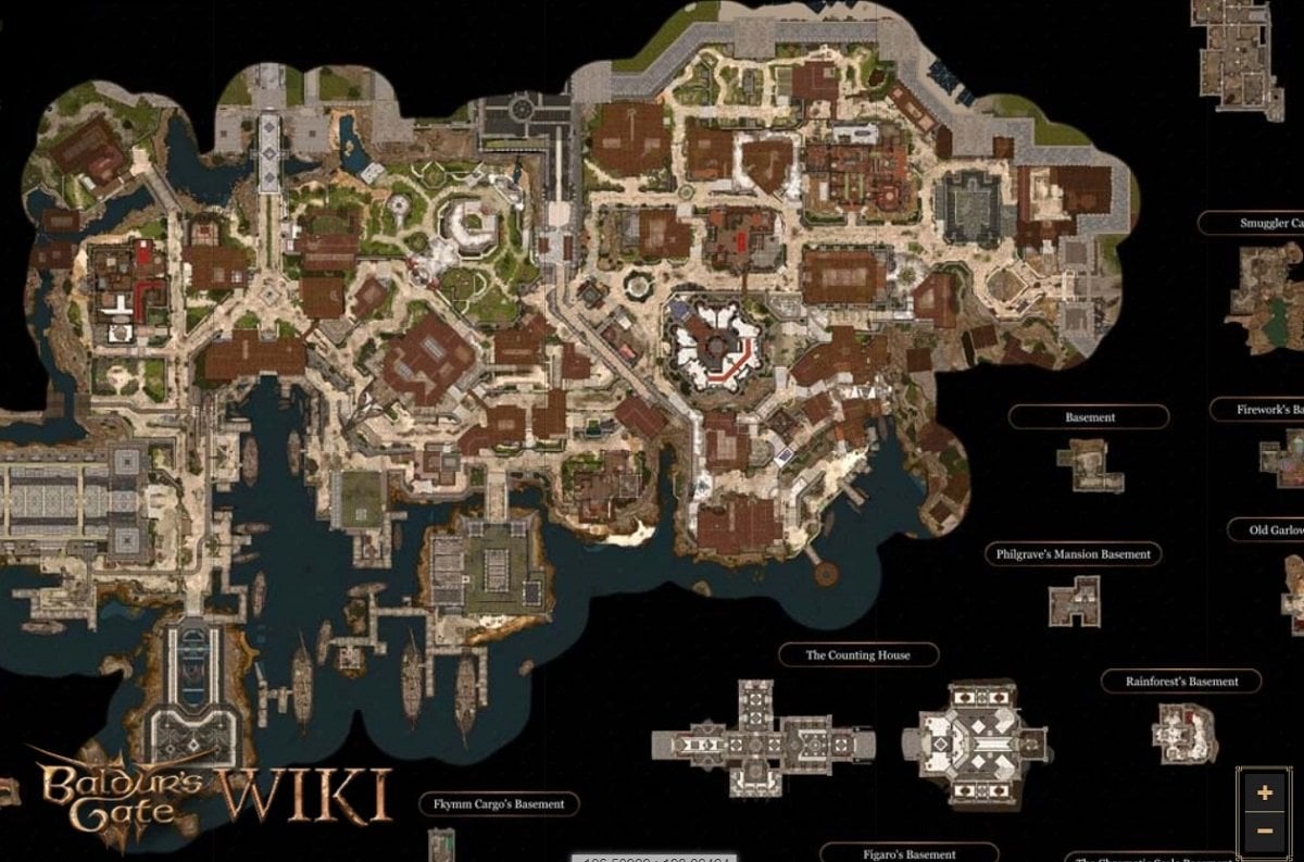 Источник: baldursgate3.wiki.fextralife.com / Карта Врат Балдура