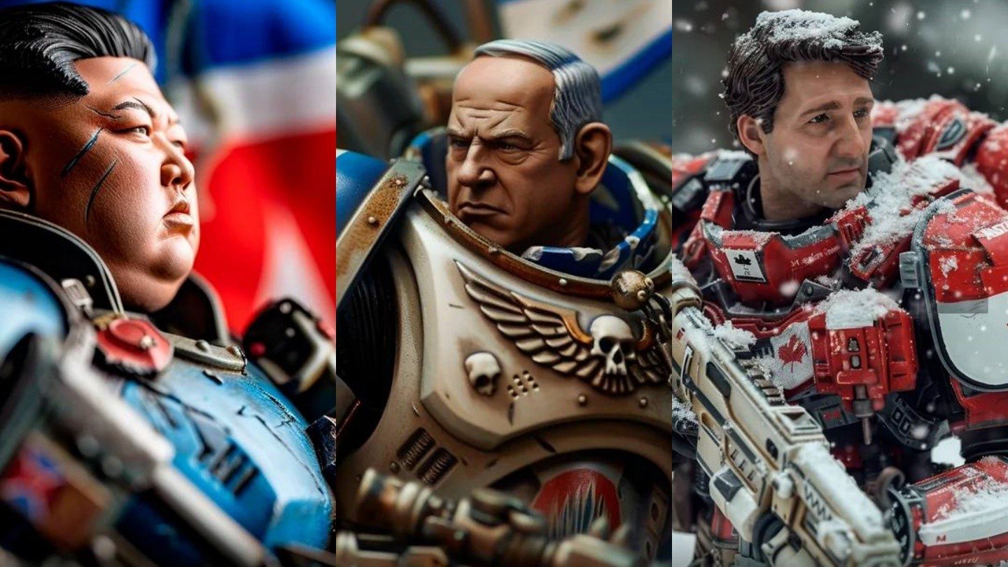 Нейросеть отправила Байдена Трампа и Путина в суровый мир Warhammer