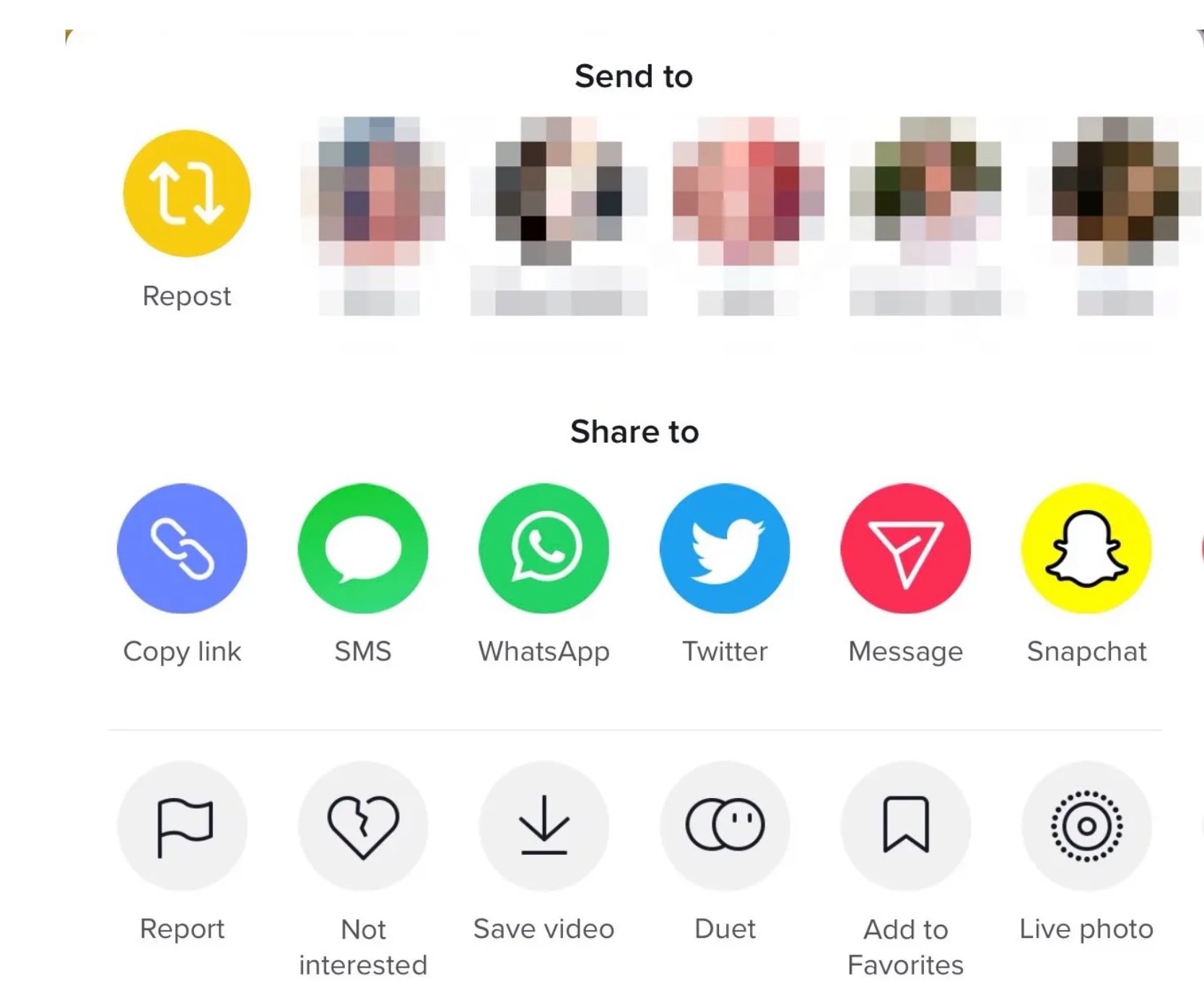 Источник: TechCrunch / Кнопка «Репост» в TikTok