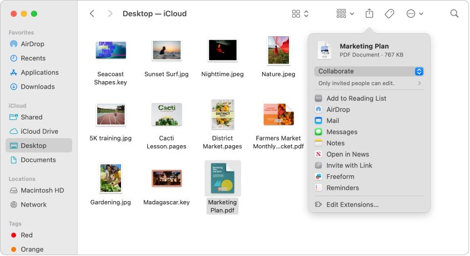 Источник: Apple / Меню iCloud на MacOS