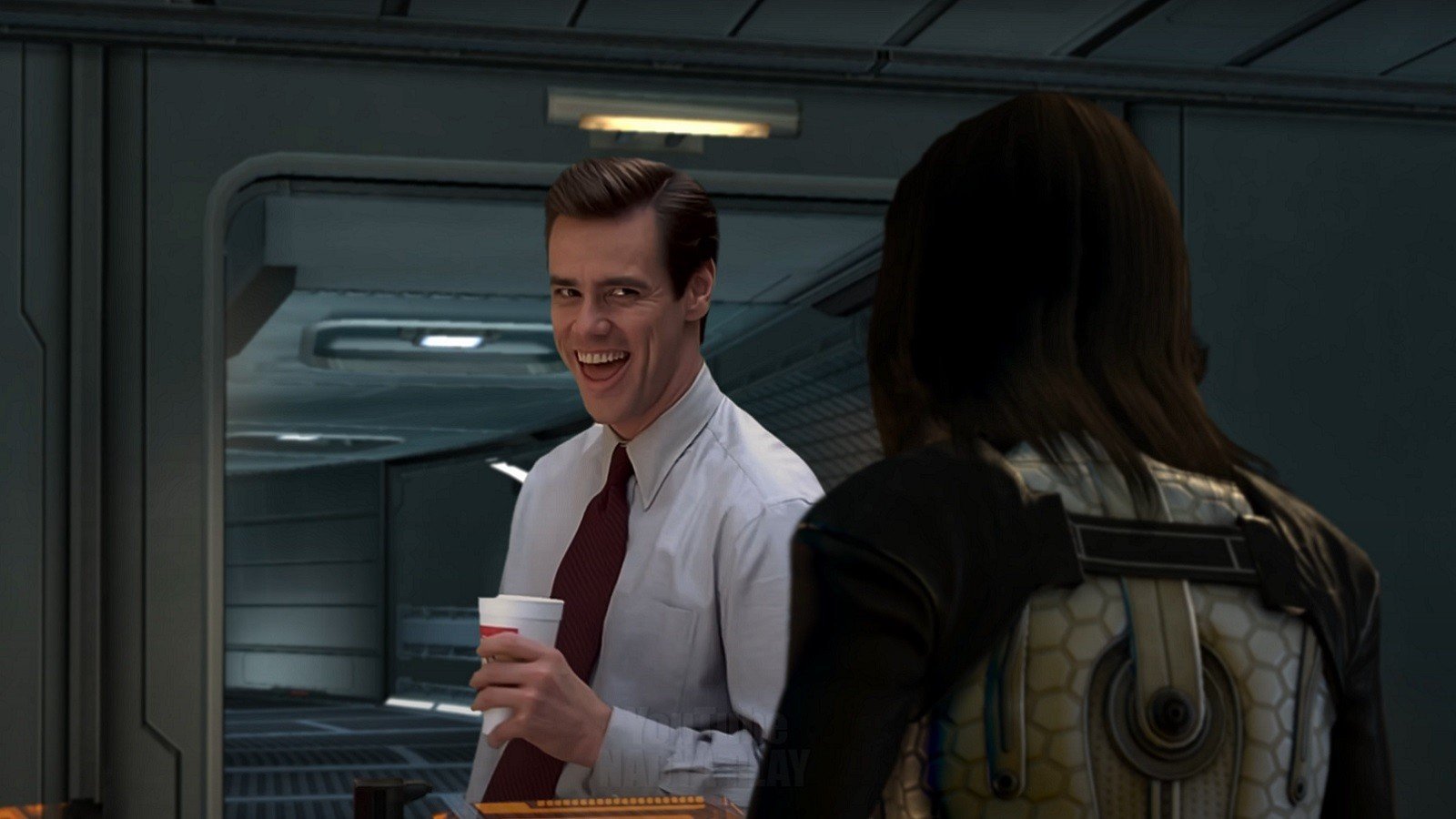 Джим Керри попал в Mass Effect и затусил с экипажем Нормандии