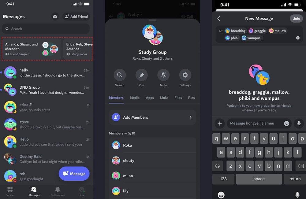 Источник:&nbsp;ux-news.com / Интерфейс мобильной версии Discord