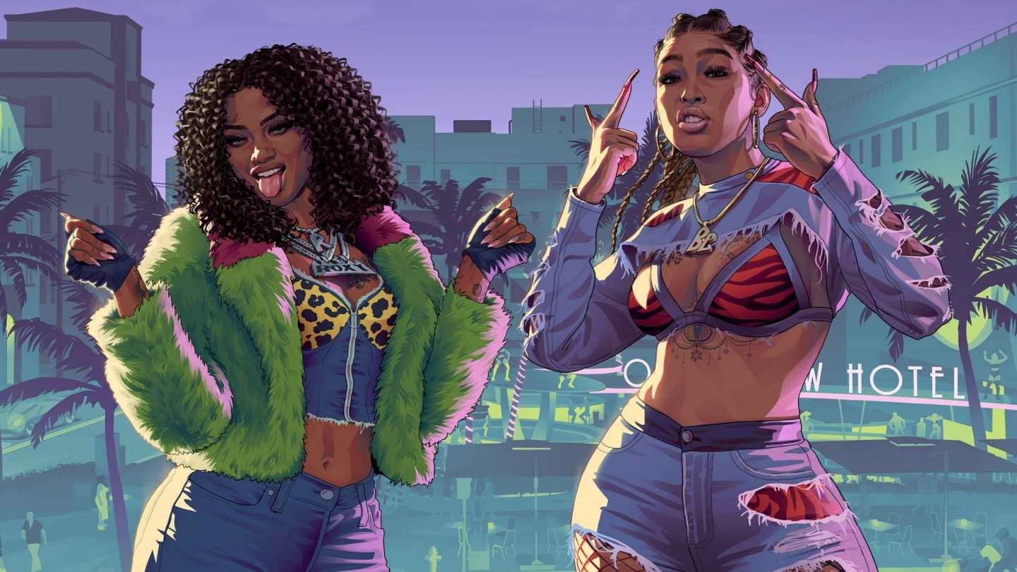На первых артах GTA 6 показали сочных рэперш грабителей и других героев