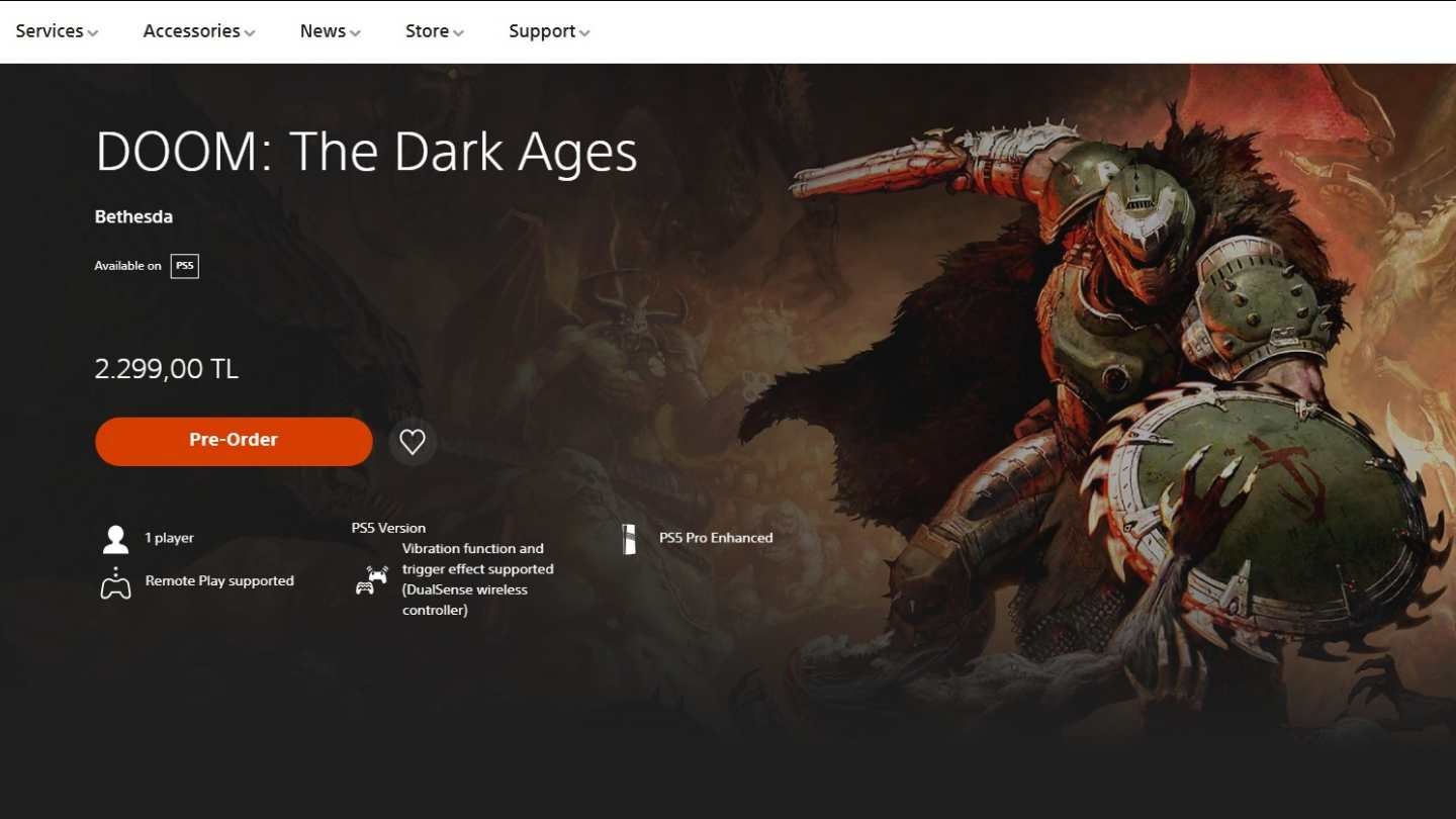Страница&nbsp;DOOM: The Dark Ages в PS Store