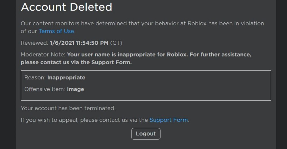Источник:&nbsp;roblox.fandom.com&nbsp;/ Окно удаления аккаунта&nbsp;&nbsp;