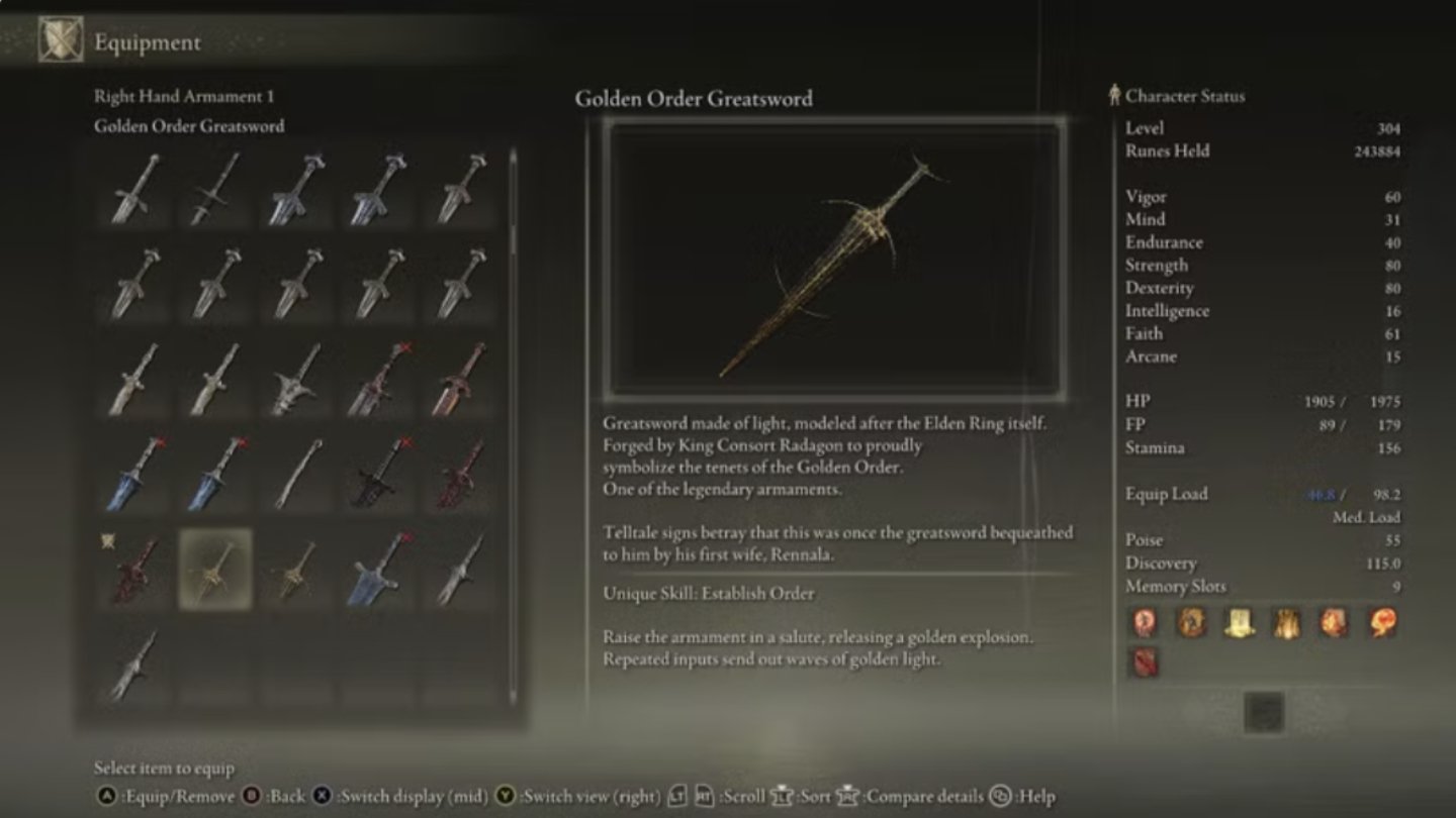 Источник: GameRant / Инвентарь в Elden Ring