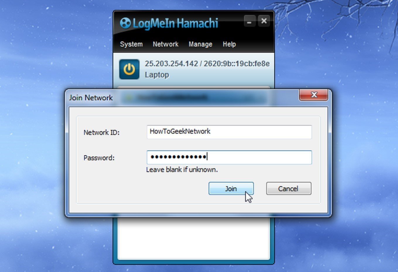 Источник: blog-android.ru / Интерфейс программы Hamachi в Windows&nbsp;