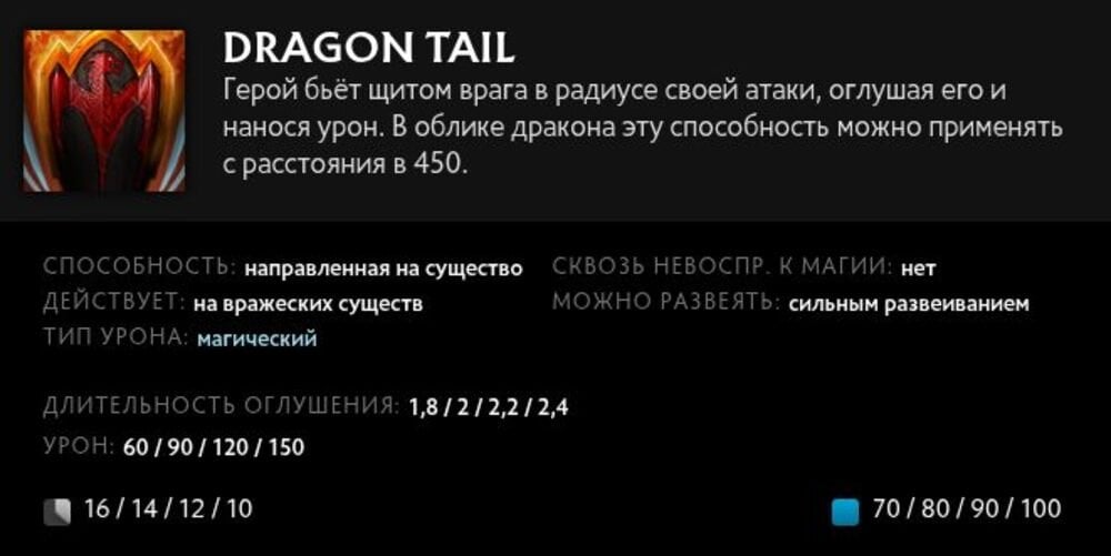 Скриншот CQ.ru / Описание умения Dragon Tail
