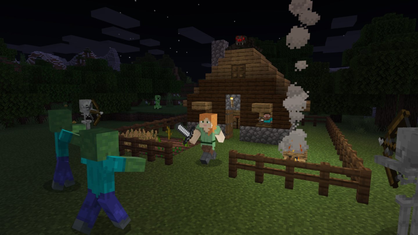 Источник: Nintendo / Minecraft (ночь и зомби)