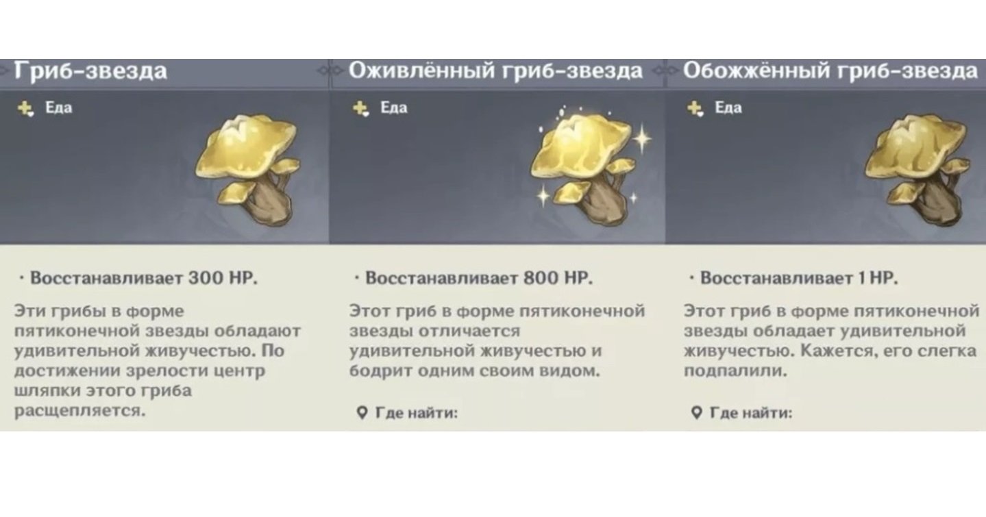 Источник: Genshin Impact / Виды грибов-звезд