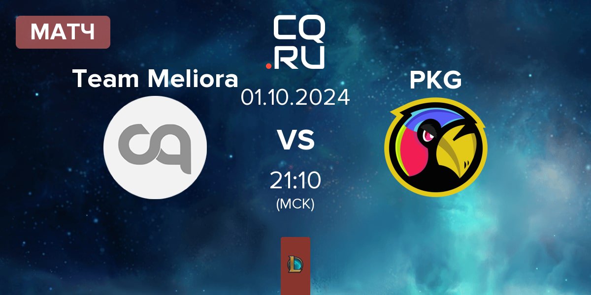 Матч Team Meliora TML vs Parakeet Gaming PKG | 01.10