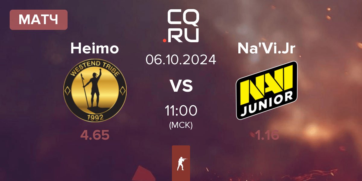 Матч Heimo Esports Heimo vs Natus Vincere Junior Na'Vi.Jr | 06.10