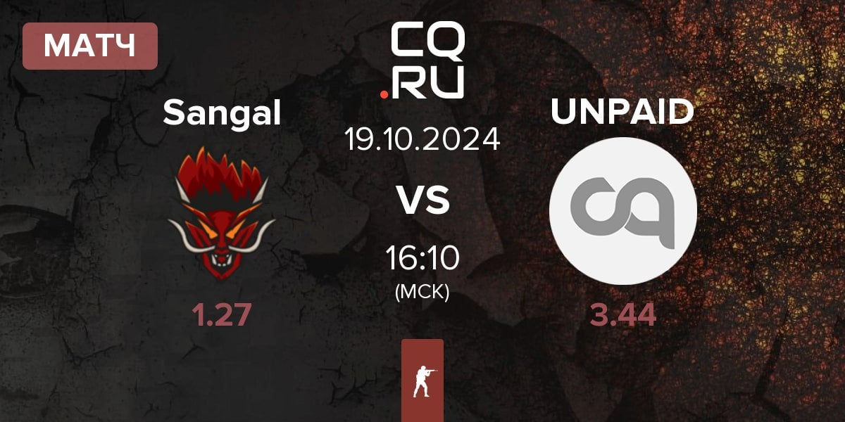 Матч Sangal Esports Sangal vs UNPAID | 19.10