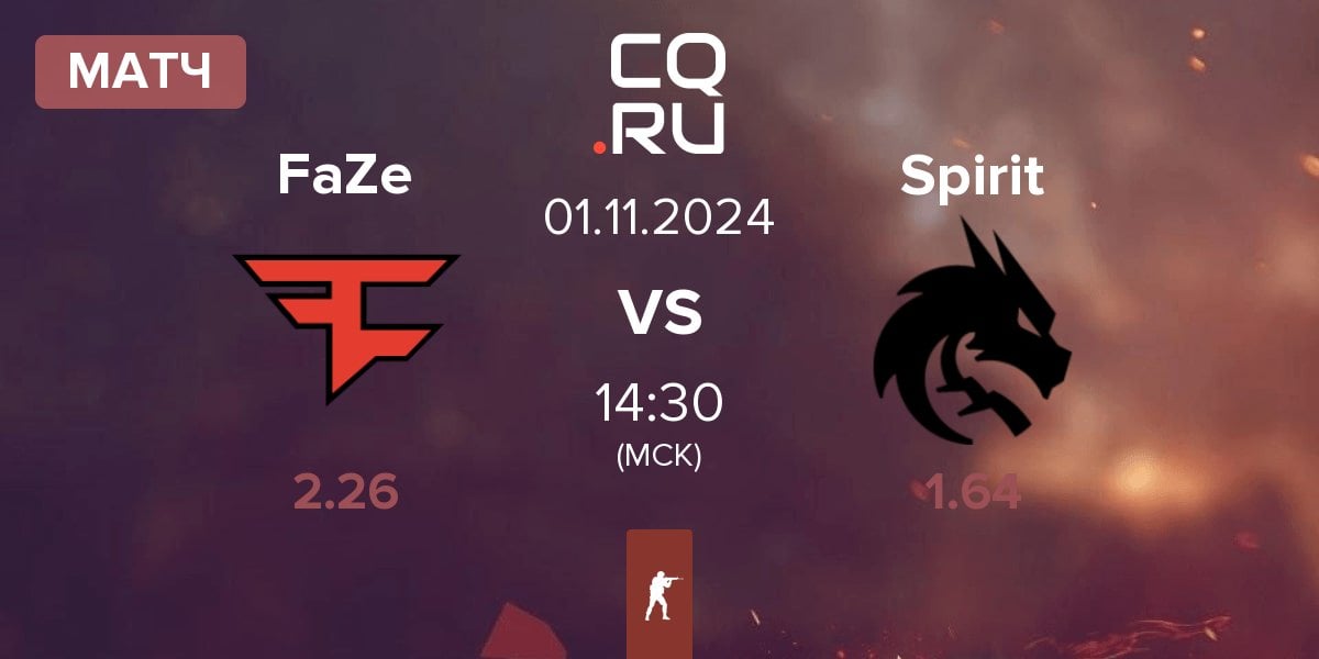 Матч FaZe Clan FaZe vs Team Spirit Spirit | 01.11