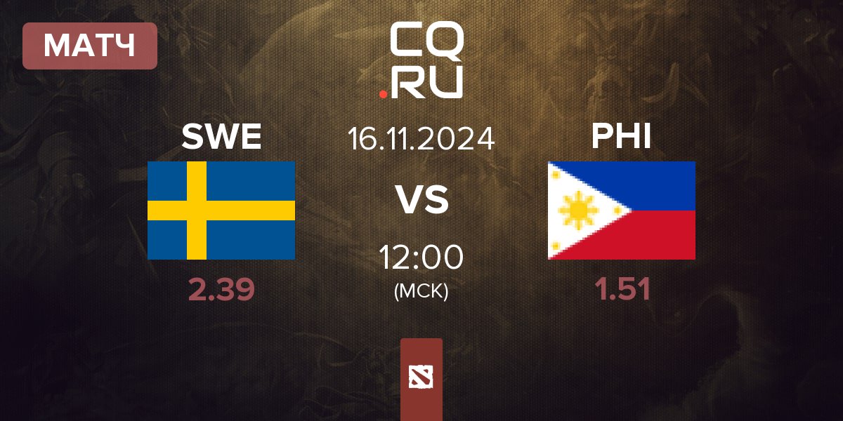 Матч Sweden SWE vs Philippines PHI | 16.11