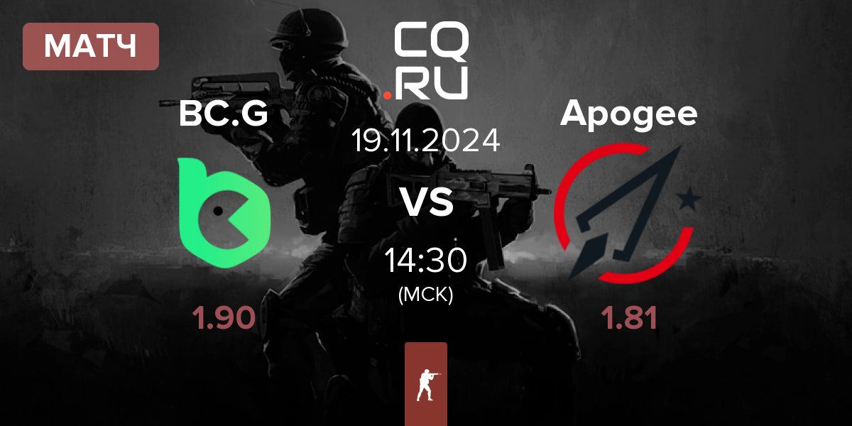 Матч BC.Game Esports BC.G vs Apogee | 19.11