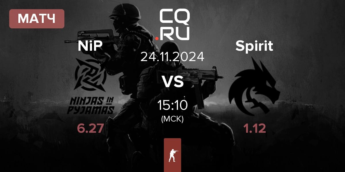 Матч Ninjas in Pyjamas NiP vs Team Spirit Spirit | 24.11