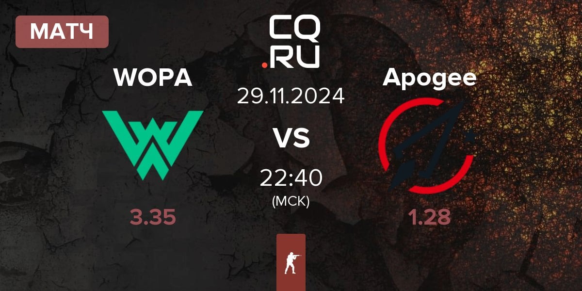 Матч WOPA Esport WOPA vs Apogee | 29.11