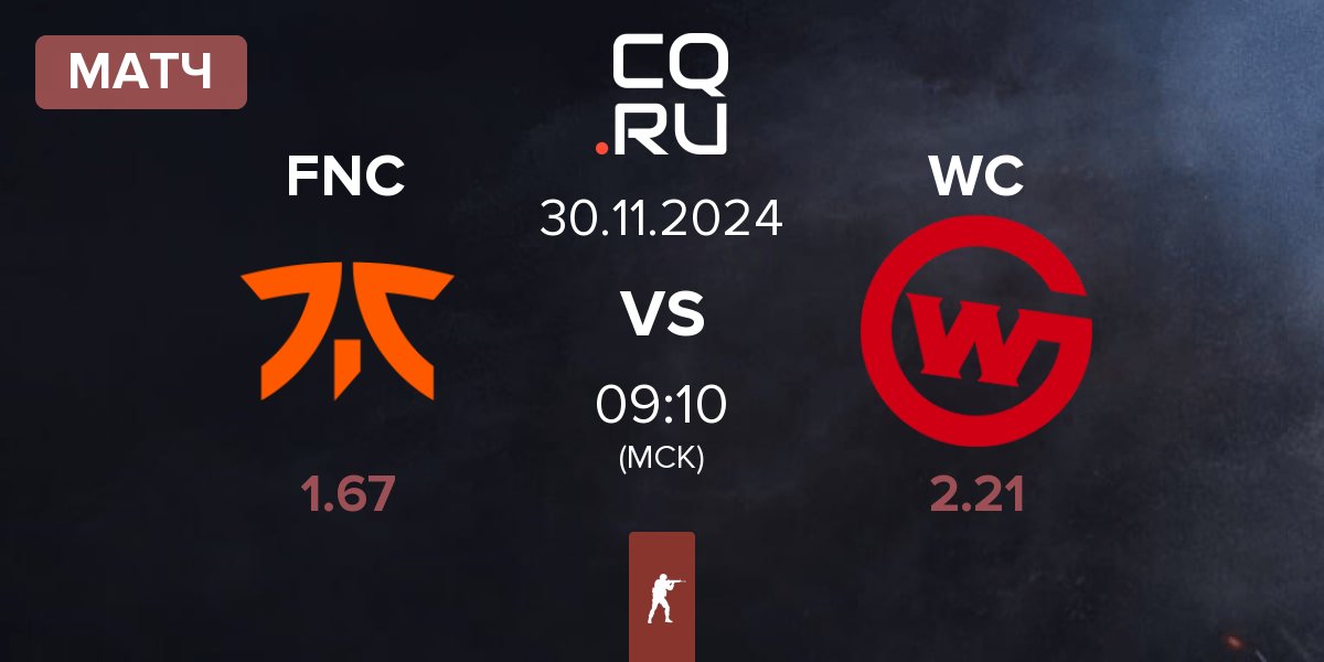 Матч Fnatic FNC vs Wildcard Gaming WC | 30.11