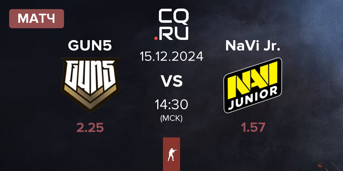 Матч GUN5 Esports GUN5 vs Natus Vincere Junior NaVi Jr. | 15.12