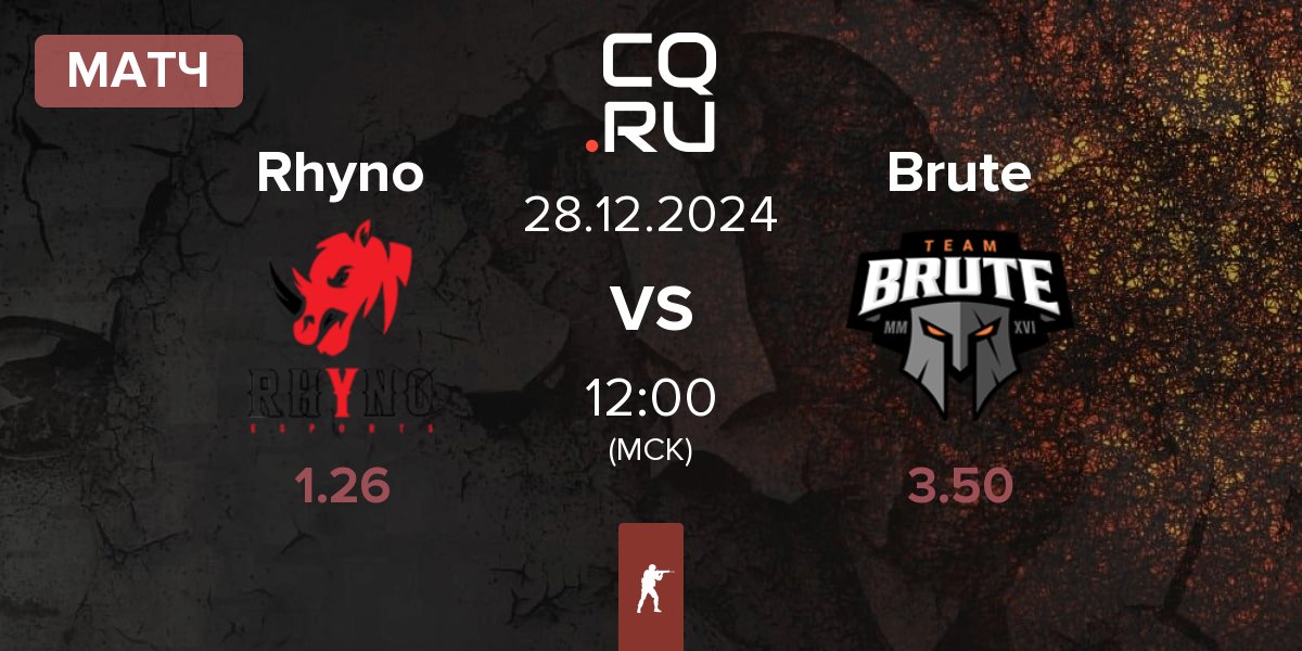 Матч Rhyno Esports Rhyno vs Brute | 28.12