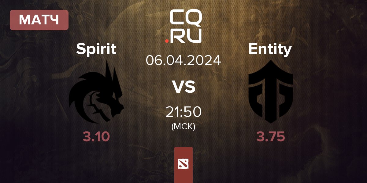 Матч Team Spirit Spirit vs Entity | 06.04