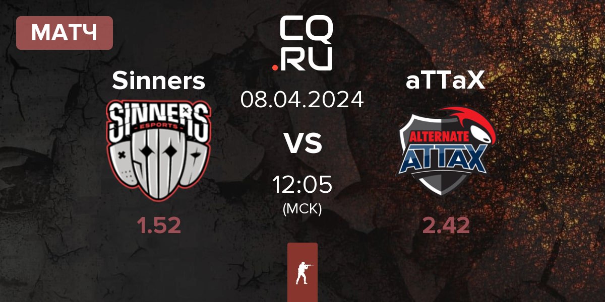 Матч Sinners Esports Sinners vs ALTERNATE aTTaX aTTaX | 08.04